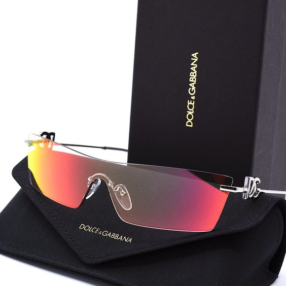 NEW DOLCE & GABBANA DG2292 IRIDESCENT RIMLESS SHIELD AUTHENTIC SUNGLASSES - Picture 5 of 15